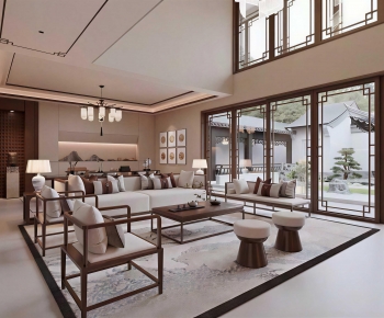New Chinese Style A Living Room-ID:356781967