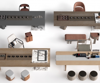 Modern Computer Desk And Chair-ID:607800019