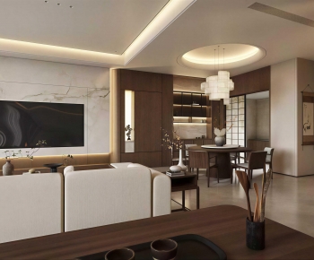 New Chinese Style A Living Room-ID:628639946