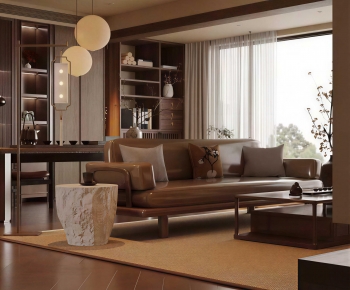 New Chinese Style A Living Room-ID:869601015