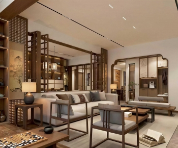 New Chinese Style A Living Room-ID:699310066