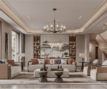 New Chinese Style A Living Room-ID:510082962