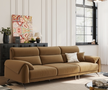 现代中古风三人沙发-3130129