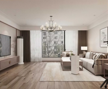 New Chinese Style A Living Room-ID:854288108