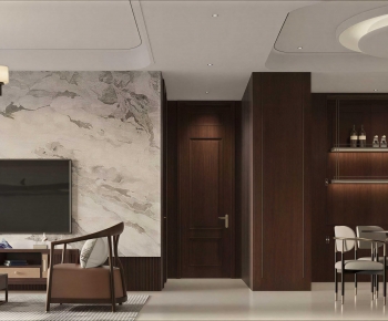 New Chinese Style A Living Room-ID:393217096