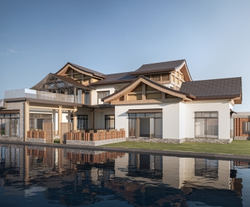 New Chinese Style Appearance Of Commercial Building-ID:386329891