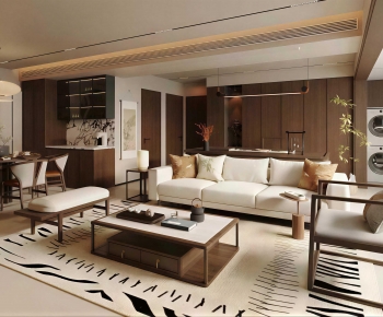 New Chinese Style A Living Room-ID:440553906