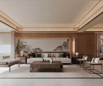 New Chinese Style A Living Room-ID:313915011