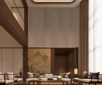 New Chinese Style A Living Room-ID:537750749