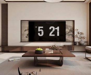 New Chinese Style A Living Room-ID:291322958