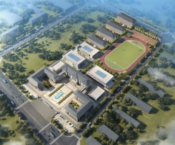 Modern Architectural Bird's-eye View Planning-ID:259114982