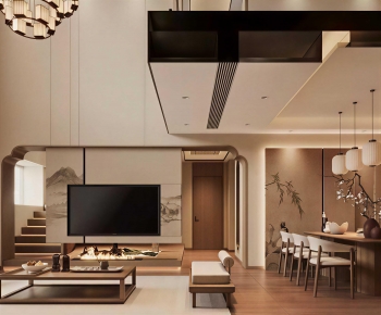 New Chinese Style A Living Room-ID:203783995