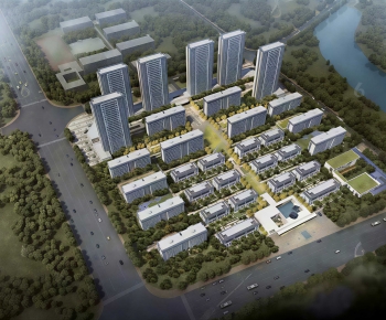 Modern Architectural Bird's-eye View Planning-ID:620846999