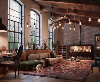 Industrial Style A Living Room-ID:471226932