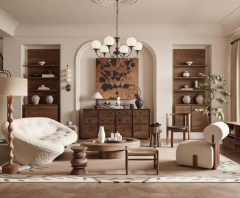 现代中古风客厅-3131761