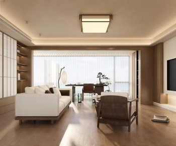 New Chinese Style A Living Room-ID:984407902