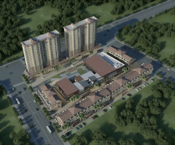 Modern Architectural Bird's-eye View Planning-ID:383161072