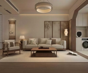 New Chinese Style A Living Room-ID:502702001