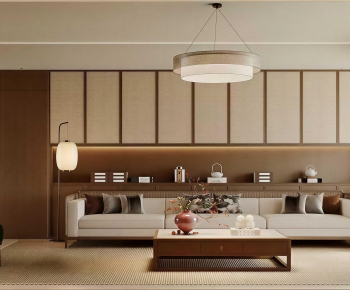 New Chinese Style A Living Room-ID:193957094