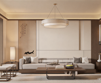 New Chinese Style A Living Room-ID:554637913