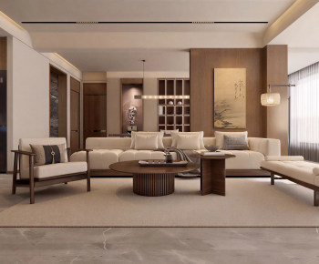 New Chinese Style A Living Room-ID:847385882