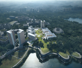 Modern Architectural Bird's-eye View Planning-ID:682950015