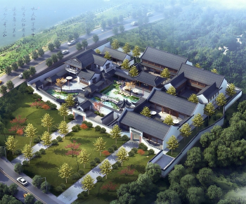 Chinese Style Architectural Bird's-eye View Planning-ID:300412898