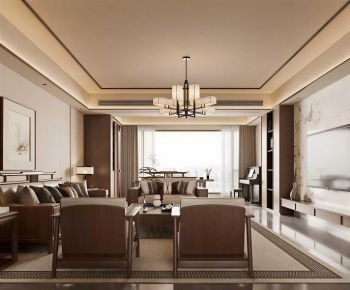 New Chinese Style A Living Room-ID:285389909