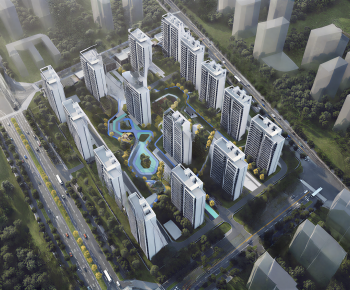 Modern Architectural Bird's-eye View Planning-ID:296935085