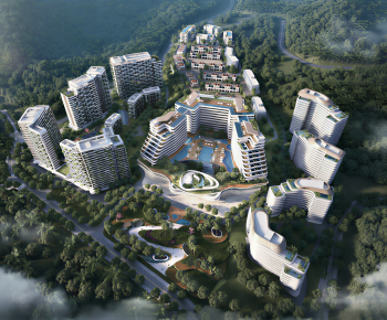 Modern Architectural Bird's-eye View Planning-ID:325860024