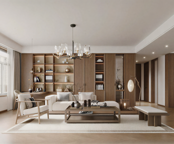 New Chinese Style A Living Room-ID:215395932