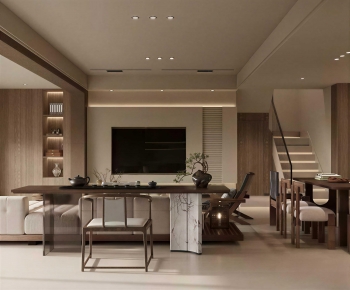 New Chinese Style A Living Room-ID:375695945