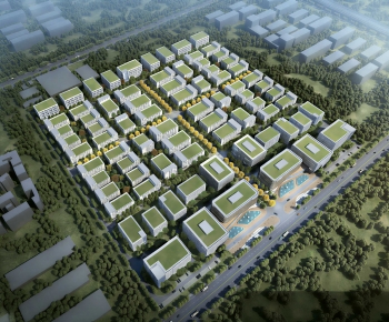 Modern Architectural Bird's-eye View Planning-ID:383090028