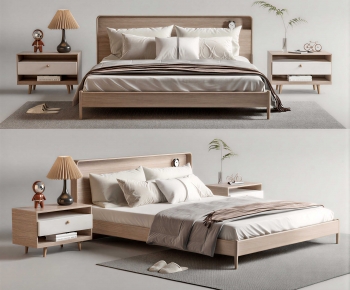 Nordic Style Double Bed-ID:835403927