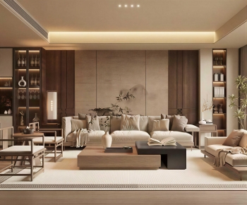 New Chinese Style A Living Room-ID:131829987
