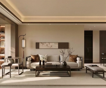 New Chinese Style A Living Room-ID:257503039