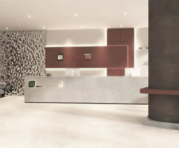 Wabi-sabi Style Office Reception Desk-ID:517781972