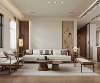 New Chinese Style A Living Room-ID:655772925