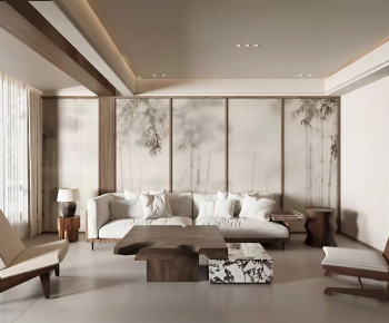 New Chinese Style A Living Room-ID:263225081