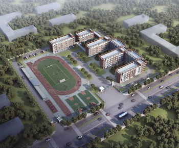 Modern Architectural Bird's-eye View Planning-ID:306410079