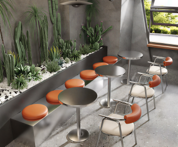 工业风不锈钢卡座沙发组合-3132145