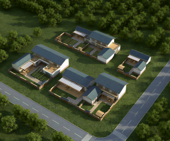 New Chinese Style Architectural Bird's-eye View Planning-ID:643749278