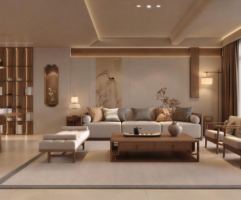 New Chinese Style A Living Room-ID:534941915