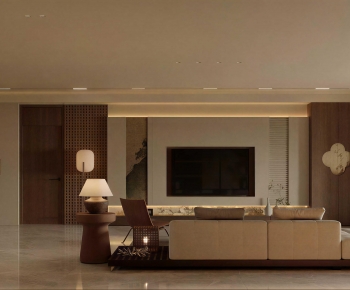 New Chinese Style A Living Room-ID:720455886