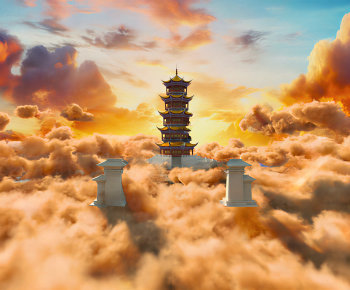 Chinese Style Tower-ID:409929996
