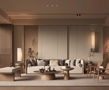 New Chinese Style A Living Room-ID:404166944