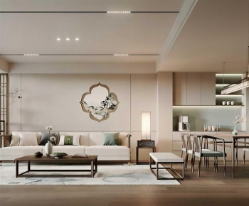 New Chinese Style A Living Room-ID:830173971