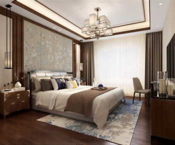 New Chinese Style Bedroom-ID:444102059