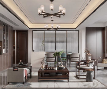New Chinese Style A Living Room-ID:747684008