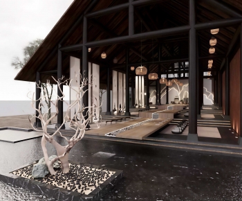 New Chinese Style Real Estate Sales Office-ID:719381092